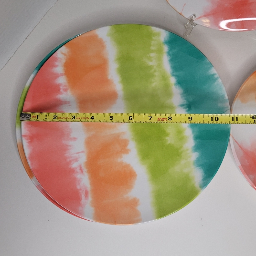 Colorful Lot Tie-Dye Melamine Plates Lot Of 5 Plates - Picture 4 of 8